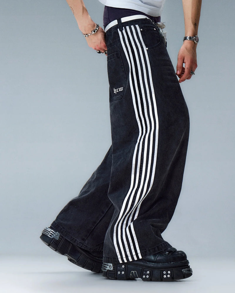 simplicity vintage baggy black jeans denim gym 2024 new pants mens womens harajuku casual pants y2k new high waist men clothing stacked flare jeans