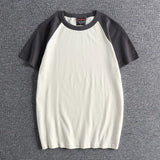 Glitchcore Anime panel – Summer Short Sleeved Mens New Retro Stitching Contrast Color