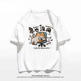 Anime Melting smiley – American Hip Hop High Street Personality Cartoon Print Round