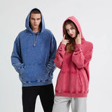 Kanye Vintage Distressed Solid Hooded Hoodie Oversize Washed Wax Dyein