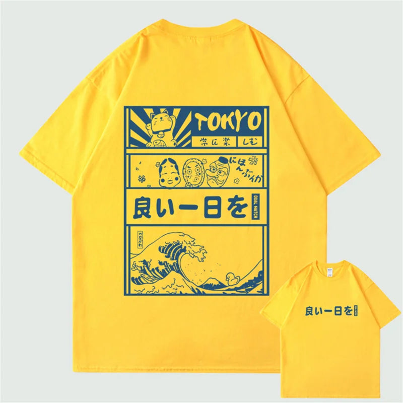 Anime Aesthetic Shirt – Men Hip Hop Streetwear T Shirt Japanese Kanji Cartoon – Edgy Streetwear for All Genders