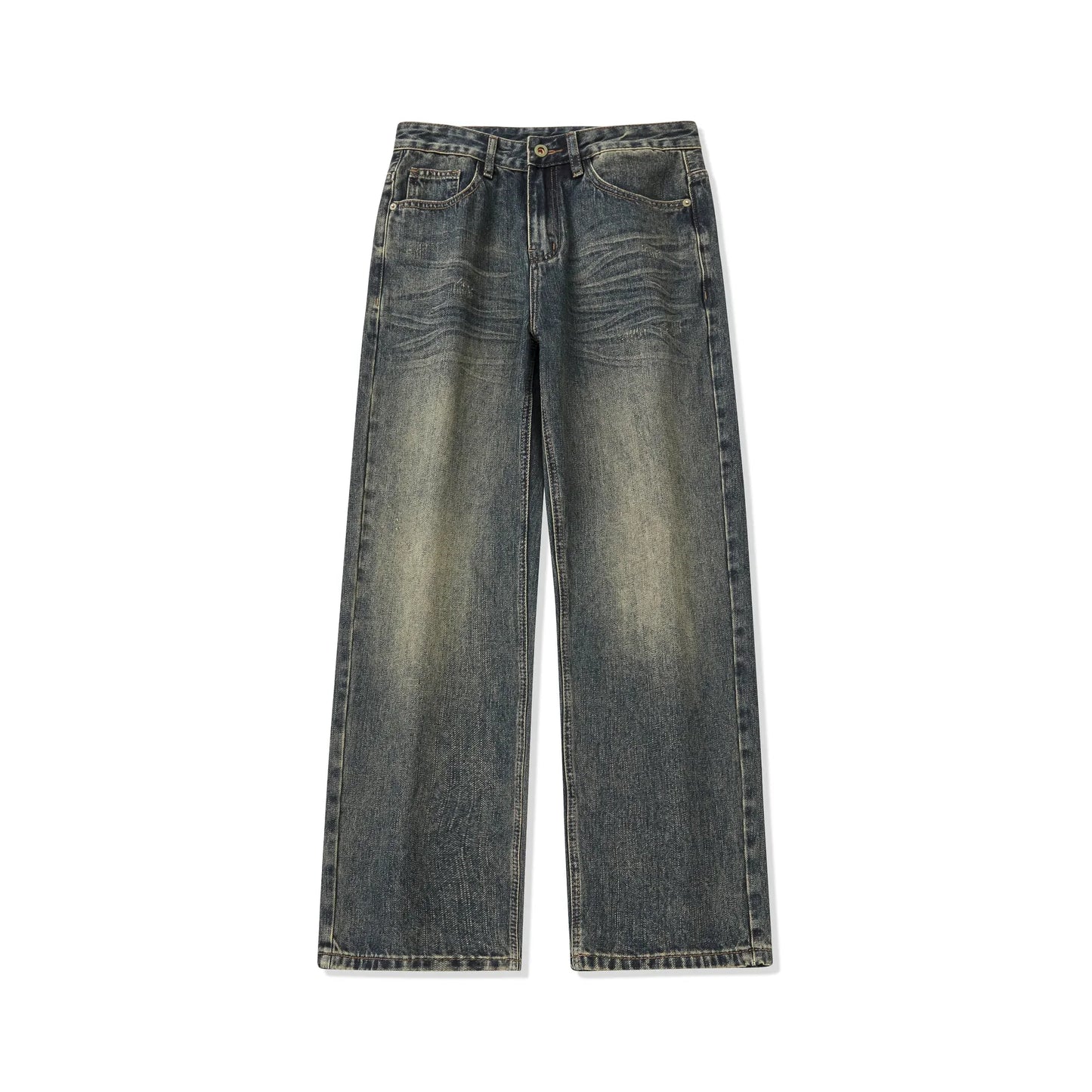 mens streetwear fashion loose casual plus size straight wide leg denim baggy jeans pants boyfriend jeans trousers stacked flare jeans