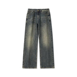 mens streetwear fashion loose casual plus size straight wide leg denim baggy jeans pants boyfriend jeans trousers stacked flare jeans