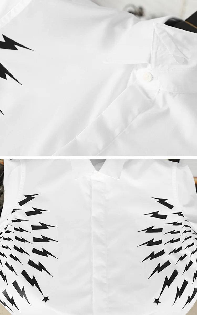 New 2021 Men Classic NEIL BARRETT thunder Fashion Cotton Casual Shirts Shirt high quality Pocket Short sleeves S 2XL #A8