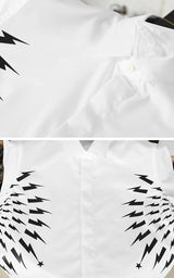 New 2021 Men Classic NEIL BARRETT thunder Fashion Cotton Casual Shirts Shirt high quality Pocket Short sleeves S 2XL #A8