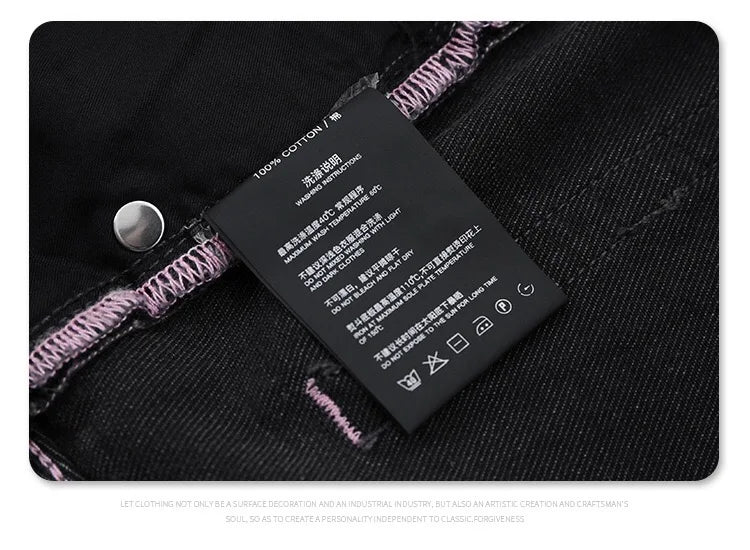 2024 autumn and winter new carbon ash wash worn jeans