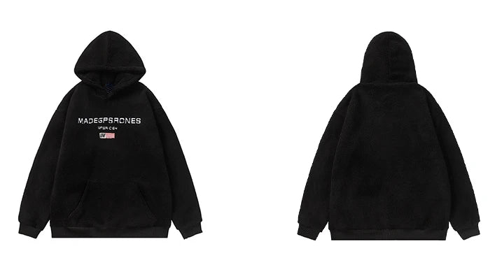 vaporwave aesthetic drop featuring mens fleece hoodies casual letter embroidery hairy oversize harajuku hooded tops hip hop skateboard warm streetwear pullovers