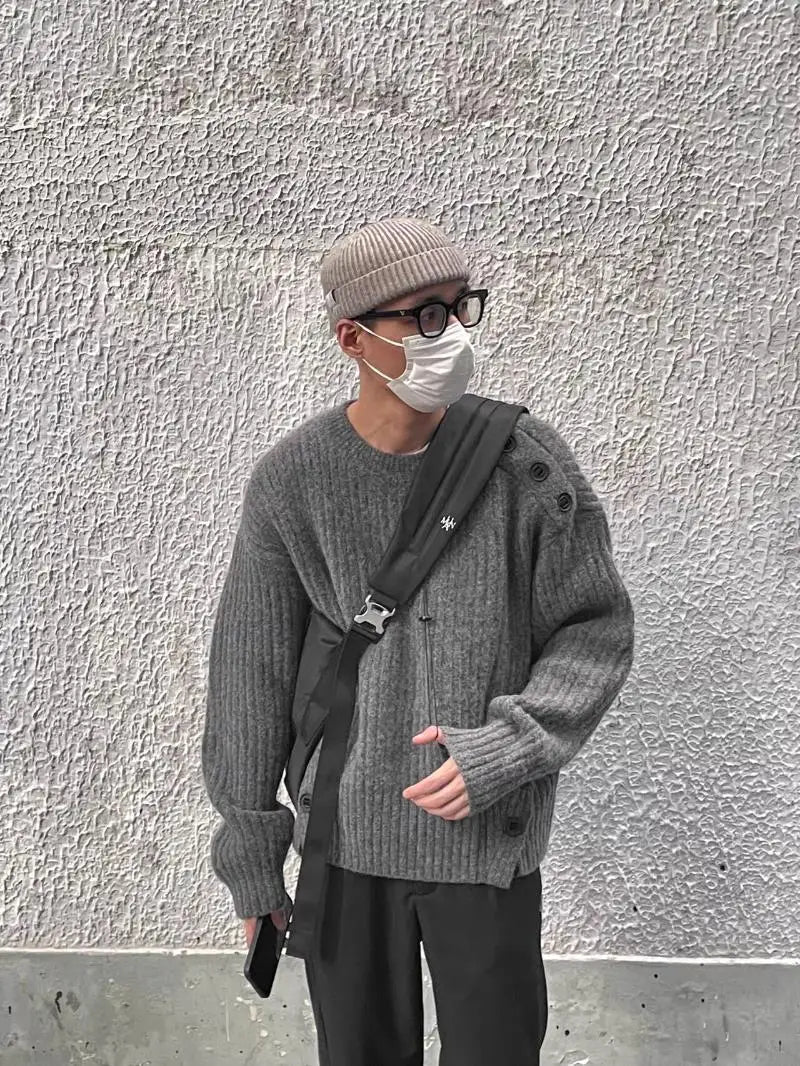bold fire sweater, layered fit piece, aesthetic soft knit grunge sweater for cozy streetwear