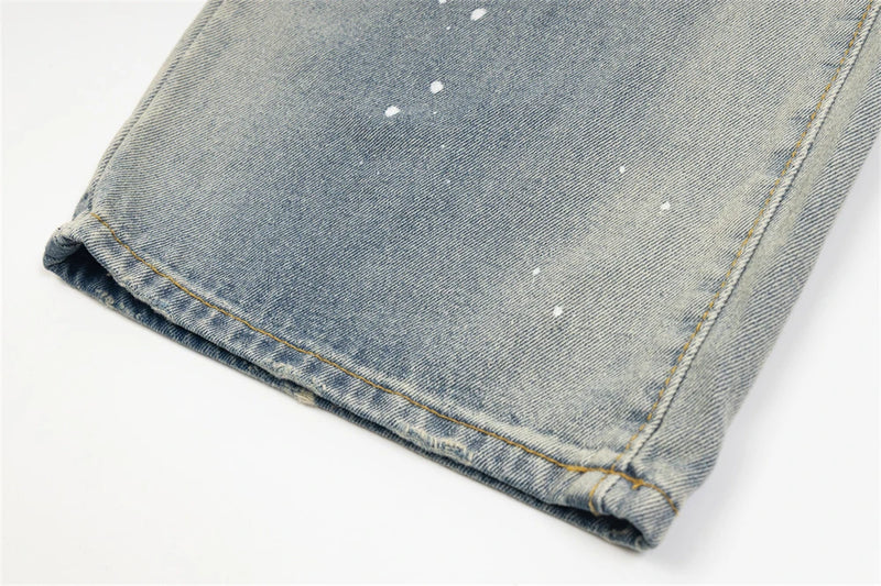 mens fashion ripped jeans blue straight baggy jeans trousers luxury loose casual distressed denim pants male 1 unique jeans style 4615