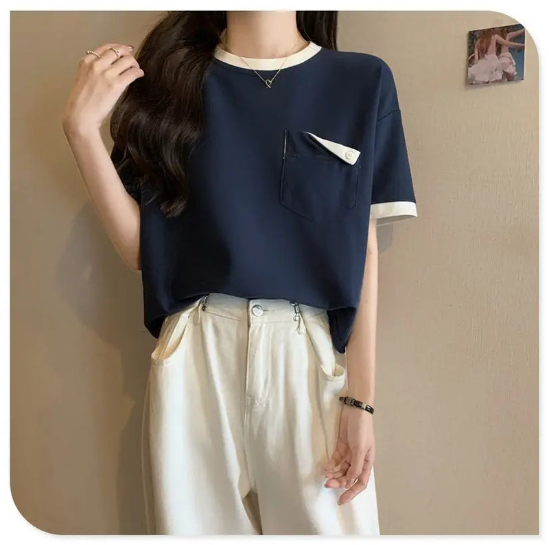 Harajuku Melting smiley – Summer New Fashion Versatile Niche Design Contrasting Color