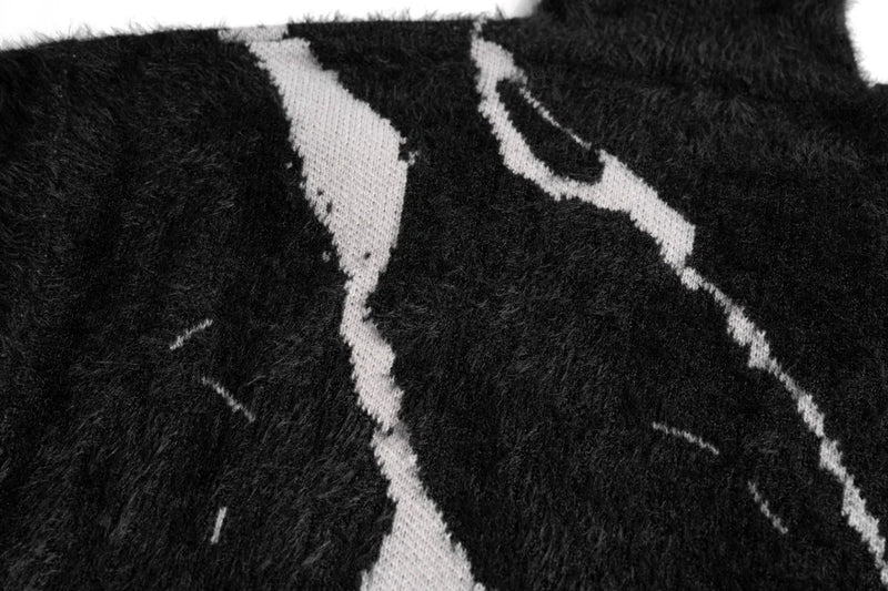 mens sweater fashion cross lines harajuku streetwear hip hop warm hairy knitted high neck sweaters unisex knit sweater jumpers - unisex casual winter pullover, anime inspired graphic hoodie, trendy hip hop fashion hoodie