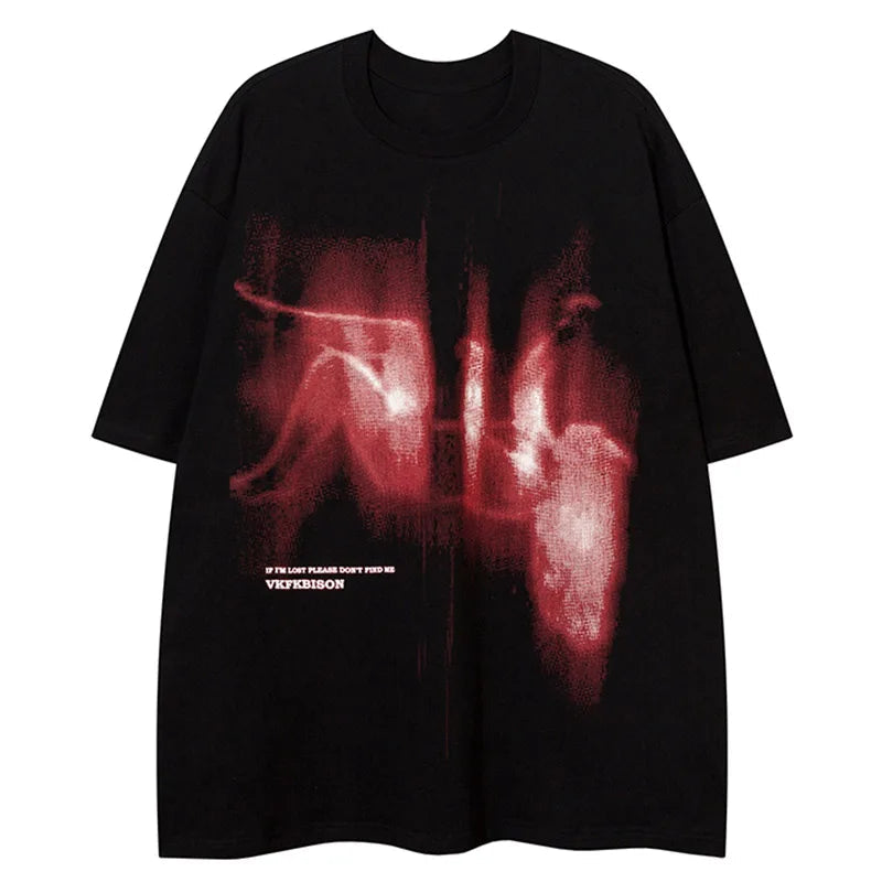 Vaporwave Graphic tee – Hip Hop Graffiti Printed Short Sleeved Retro American T Shir