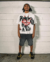 Glitchcore Vintage print – American Trendy Gothic Letter Pattern Printed Oversized T Sh