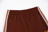 good quality brown motion casual pants men woman lovers trend side edge weaving embroidery drawstring loose trousers unique default style 5014