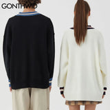 grunge knit sweater with heavyweight fabric, layered urban look for cold weather, street fashion menswear trend for seasonal 