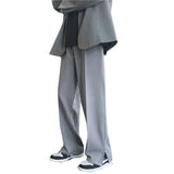 2023 summer new fashion casual trousers men loose straight side men suit pants korean casual pants boutique clothing relaxed fit trousers