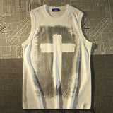 Harajuku Graphic tee – Pure Cotton American Retro Trend Fashion Niche Cross Print L