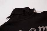half high collar goth women men sweaters oversized long sleeve knitted pullovers y2k men ripped sweater harajuku streetwear tops - high quality cotton hoodie, soft fleece-lined outerwear, oversized streetwear hoodie