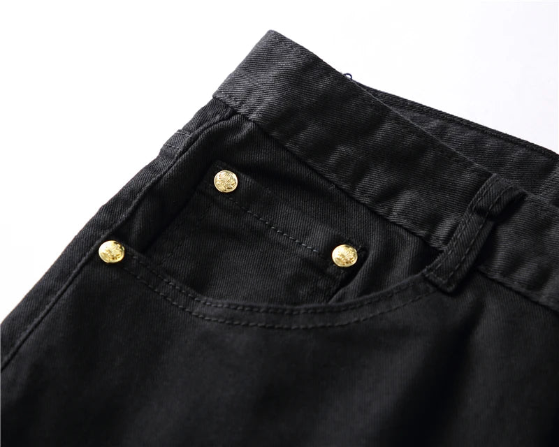 high new 2022 classical vintage morden luxurious embroidered bee crown jeans cotton denim pants comfort casual 28 38 n404 unique jeans style 1251