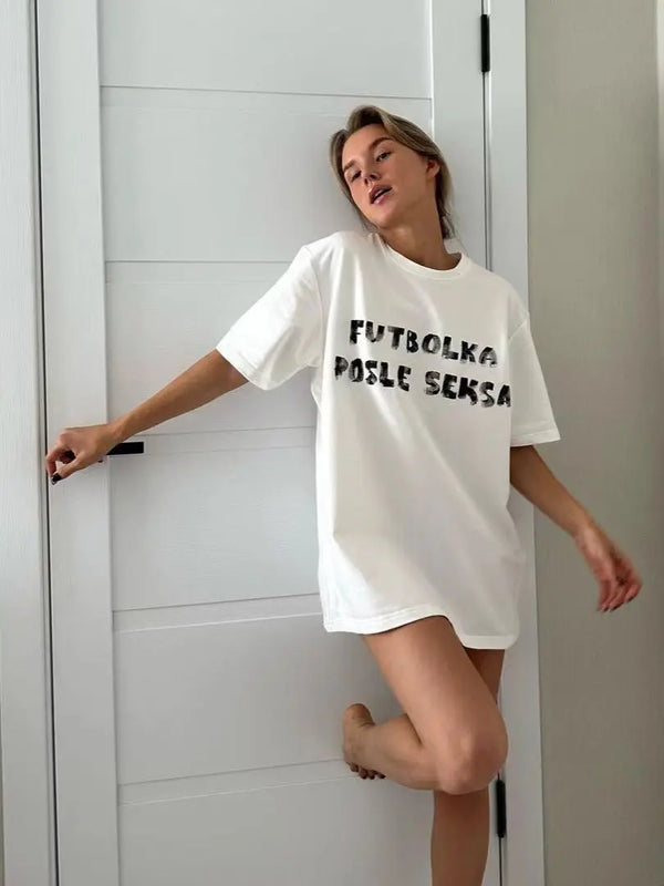 Personalized street American retro simple letter printed cotton short-sleeved loose and versatile niche casual trendy brand tops