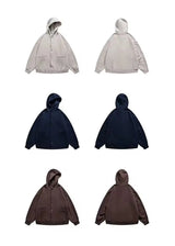 Korean Retro Y2K Waffle Hooded Jacket for Men and Women Ins Harajuku Style Casual Loose Couple Wear Cardigan Sweatshirt