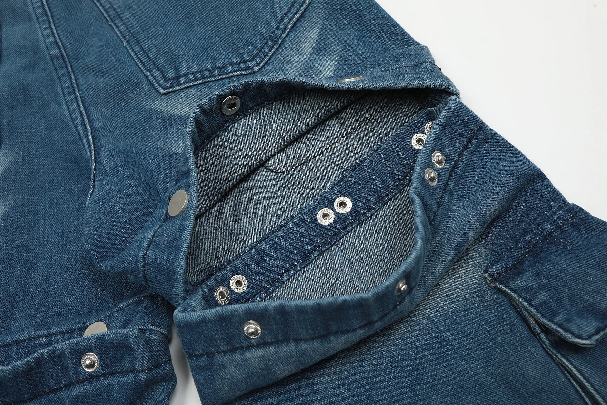 american retro buttons detachable design wide cargo jeans mens womens straight leg pants hip hop washed jeans overall 2023 unique cargo style 922
