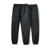 nylon deconstructed zipper up splicing cargo pant for mens black overalls streetwear function bilayer slim fit joggers pants urban active pants