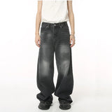streetwear vintage y2k men s jeans black baggy trousers new wide leg denim pants hip hop harajuku distressed straight pants denim street jeans