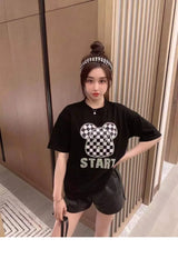 Gothic Aesthetic print tee – New Luxury Sweet Girl Giraffe Diamonds Crystals T Shirts Kor