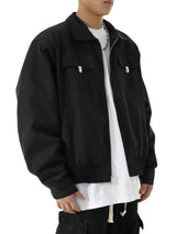 mens soild color jacket and coat casual zipper bomber jackets with pocket high street cargo outerwear short homme men clothin - variant style 963be8 for streetwear fashion