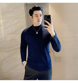 Cyberpunk Crying character – Semi Turtleneck Stretch Slim Fit T Shirt Men Long Sleeve Thi