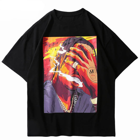 Vaporwave Graphic tee – 2023 Harajuku T Shirt Cartoon Japanese Anime Funny Graphic T