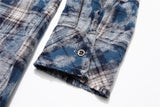 Trapwear Broken heart – Vintage Plaid Shirt 2024 Tie Dyed Tassel T Shirt Long Sleeve
