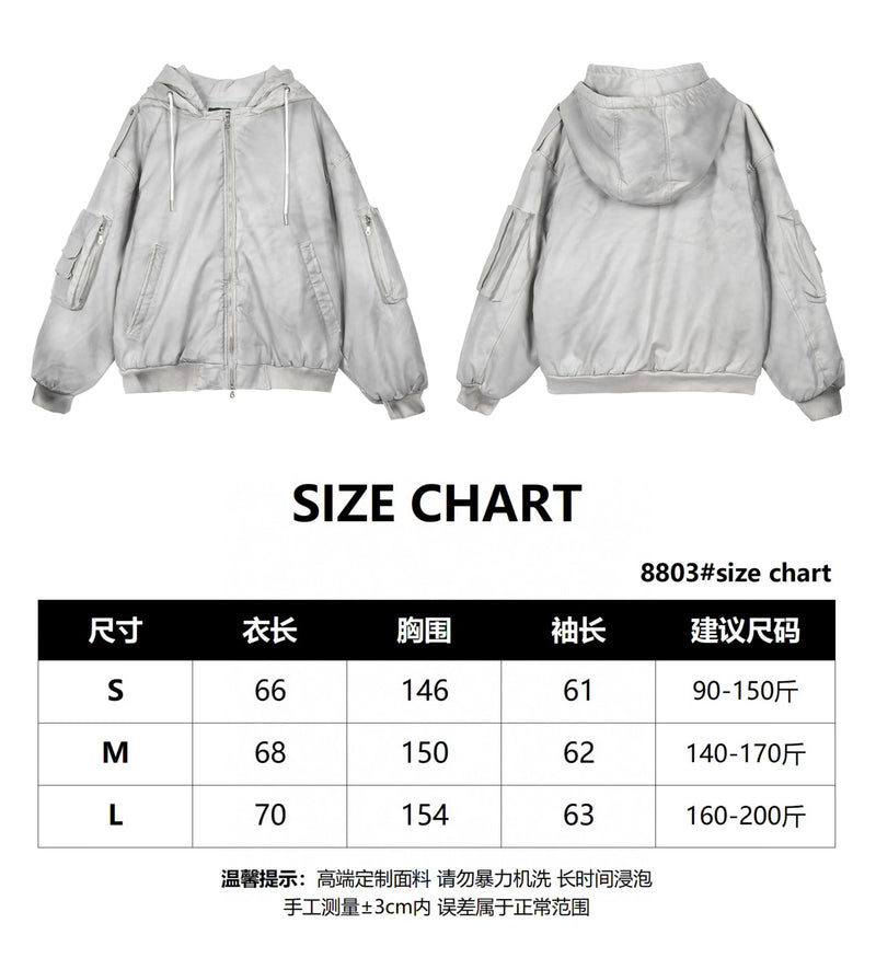 Urban Grunge Double-Layer Hoodie – Leather Texture Streetwear