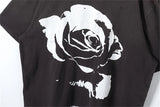 Gothic Oversized shirt – Vintage 90S Old School Style Sunfade Rose Cracking Washed Ol