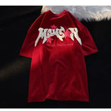 Vaporwave Aesthetic print tee – Cartoon 3D Letter Flocking Embroidery Hip Hop T Shirts Unise