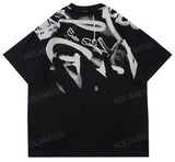 Y2k Tribal flame – Mens Y2K Tshirts Abstract Graffiti Graphic Tshirt Gothic Har