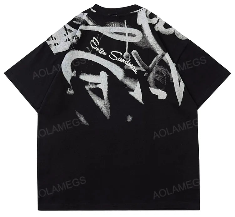 Y2k Tribal flame – Mens Y2K Tshirts Abstract Graffiti Graphic Tshirt Gothic Har