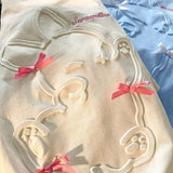 Skatercore Top – 3D Embossed Rabbit Cartoon T Shirts Students Girls Kawaii Te – Modern Streetwear for Everyone