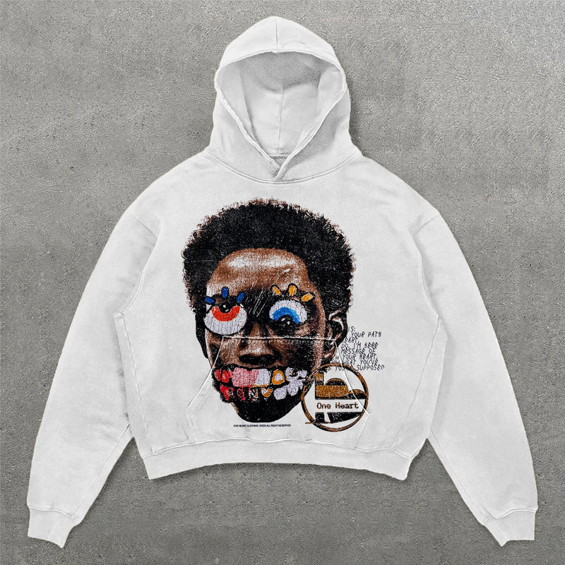 Oversized Punk Printing Hoodie Streetwear Harajuku Sweatshirt Y2K Tops