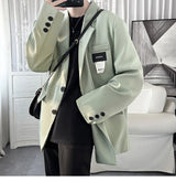 Autumn Men's Casial Suit Coat Chic Slightly Loose Solid Color Blazers Korean Style Fashion Simple Versatile Handsome Niche Suit
