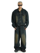 mens high street oversize pants casual harajuku retro washed zipper straight trousers hip hop fashion streetwear baggy joggers casual joggers
