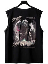 Glitchcore Melting smiley – Summer Anime Astronaut Graphic Print Sleeveless Tee Shirts F