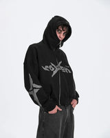 American High Street Trendy Brand Retro Pattern Letter Print Oversized