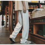 autumn mens sweatpants korean fashion sportswear drawstring wide leg straight track pants casual y2k streetwear baggy trousers unique joggers style 3306