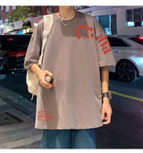 Glitchcore Anime panel – Korean Trendy Letter Printed Short Sleeved T Shirt For Men I