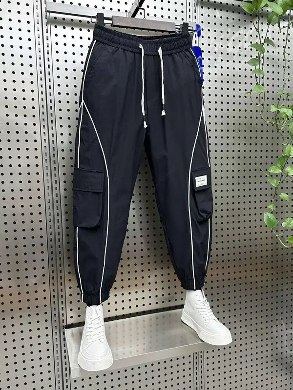 stripe decoration hip hop street harem pants outdoor casual trousers brand mens clothing casual cargo pants for men baggy trous combat utility trousers