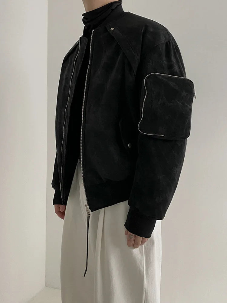 Winter Vintage Suede Jacket Cotton-padded Jacket Men's Korean-style Loose Cotton-padded Coat Winter