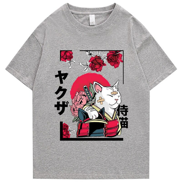Mens T Shirt Street Apparel Japan Harajuku Funny Kung Fu Cat T Shirt, streetwear graphic t‑shirt, in grey, size S, harajuku aesthetic, soft cotton, relaxed fit, premium print, daily wear, Club Paradis, unisex streetwear,