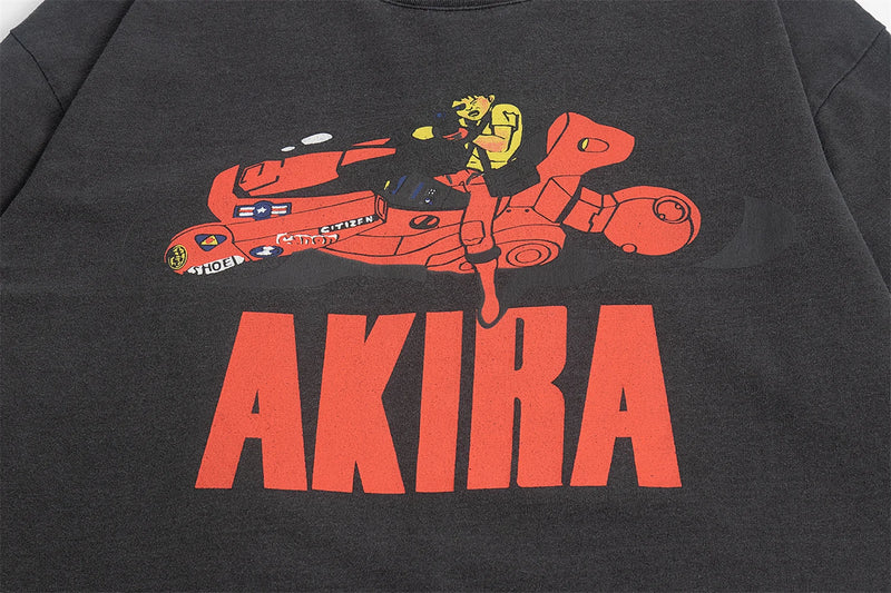 gothic streetwear top featuring new vintage summer anime motorcycle printing retro high street cotton t shirt tops